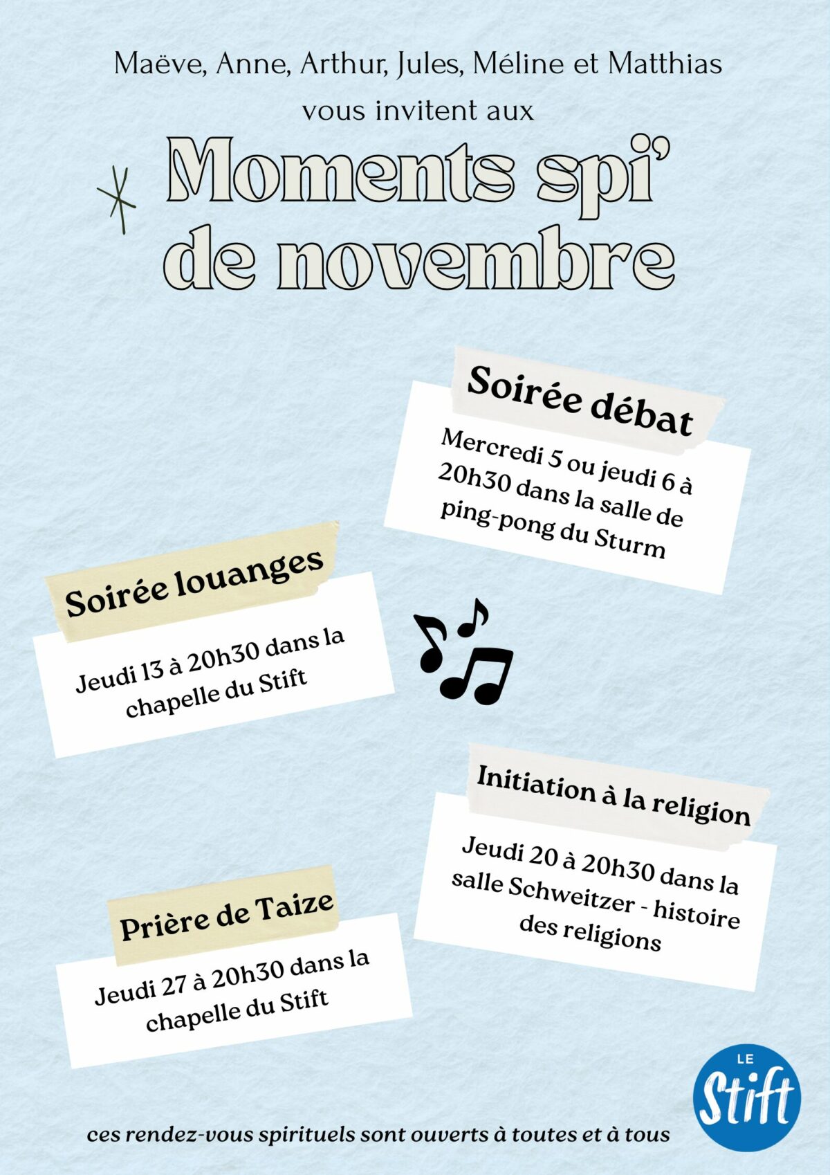 Moments spi à venir