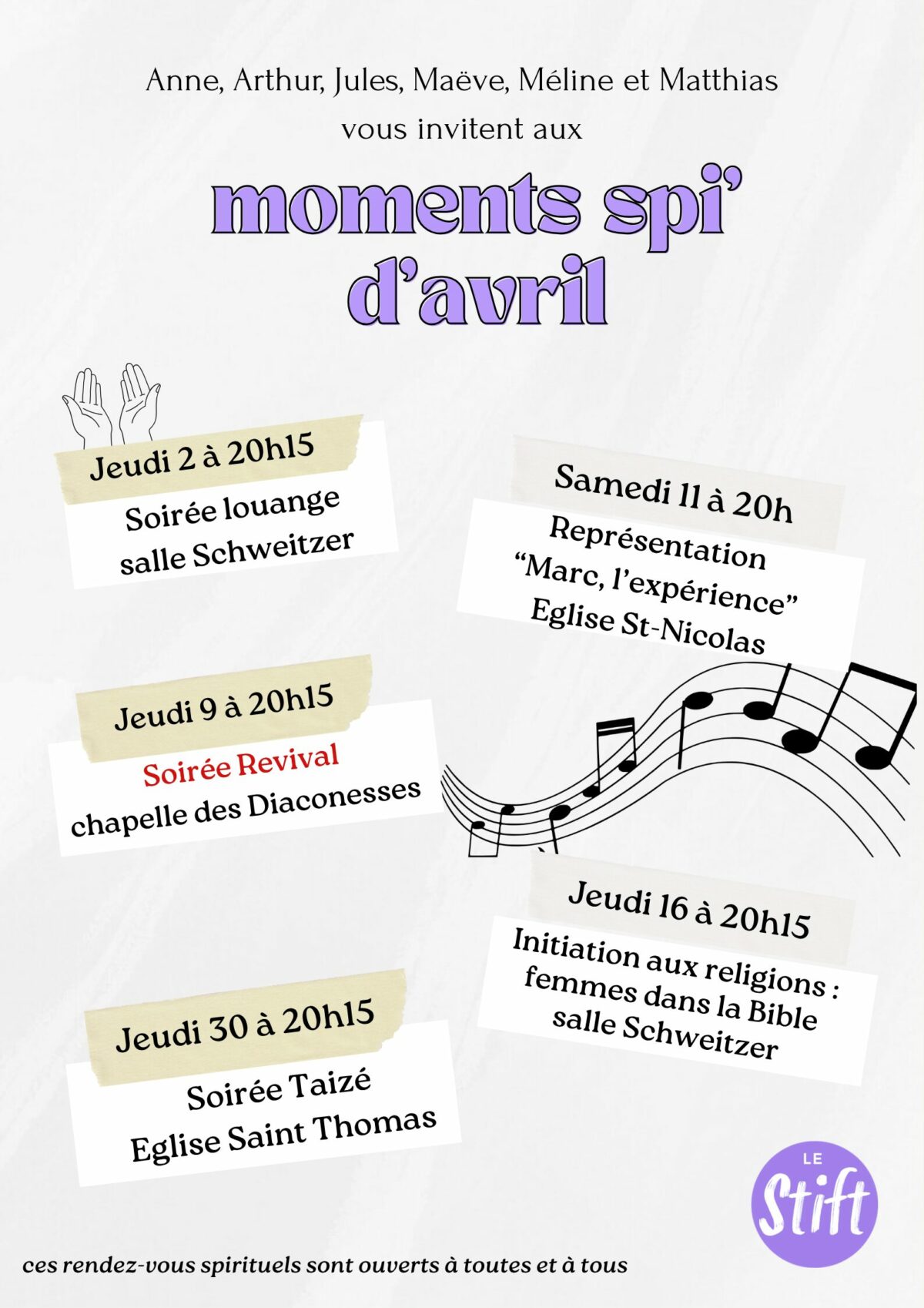 Moments spi à venir