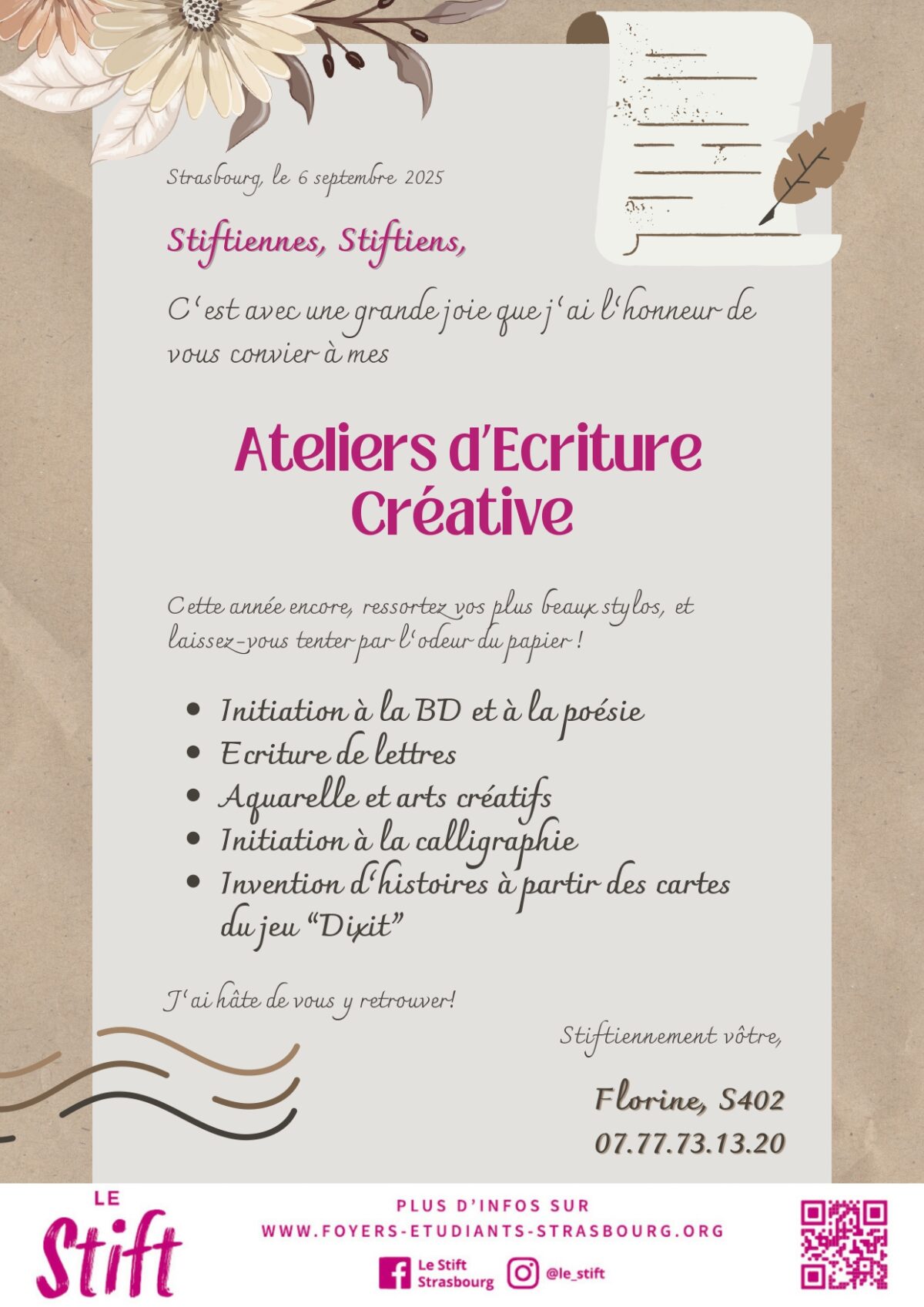 Présentation atelier d'écriture - Florine Présentation atelier d'écriture - Florine
