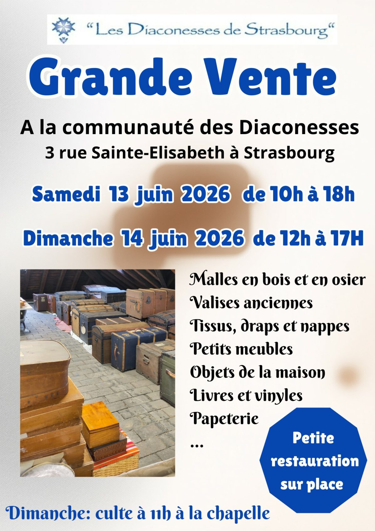affiche vente diaconesses 13-14 juin 2026